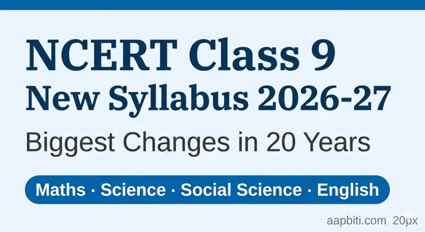 NCERT कक्षा 9 नया पाठ्यक्रम 2026-27 : गणित, विज्ञान, सामाजिक विज्ञान और अंग्रेज़ी में हुए बड़े बदलाव, जानें पूरी जानकारी