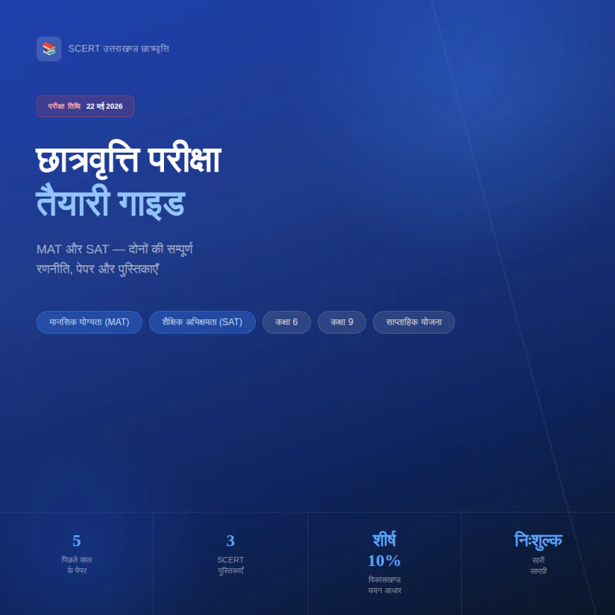 मुख्यमंत्री मेधावी छात्रवृत्ति परीक्षा तैयारी गाइड — कक्षा 6 और 9, SCERT उत्तराखण्ड 2026