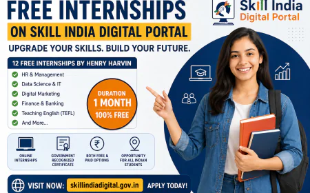 Skill India Digital Portal पर मुफ्त इंटर्नशिप 2026 — 12 Free Courses, जानें कैसे करें Apply