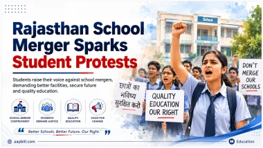 Rajasthan government school merger protest