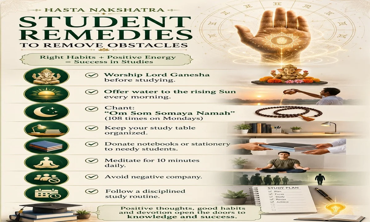 Hasta Nakshatra Student Remedies for Success