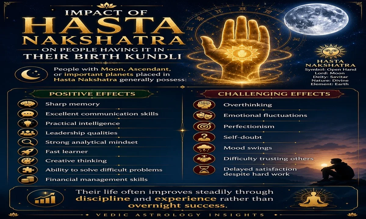 Impact of Hasta Nakshatra on Birth Kundli