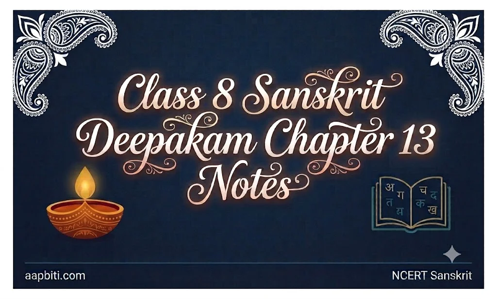 Class 8 Sanskrit Deepakam Chapter 13 Notes Banner