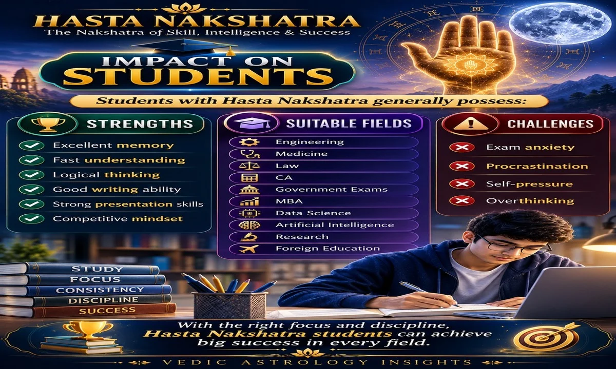 Hasta Nakshatra Impact on Students Academic Fields