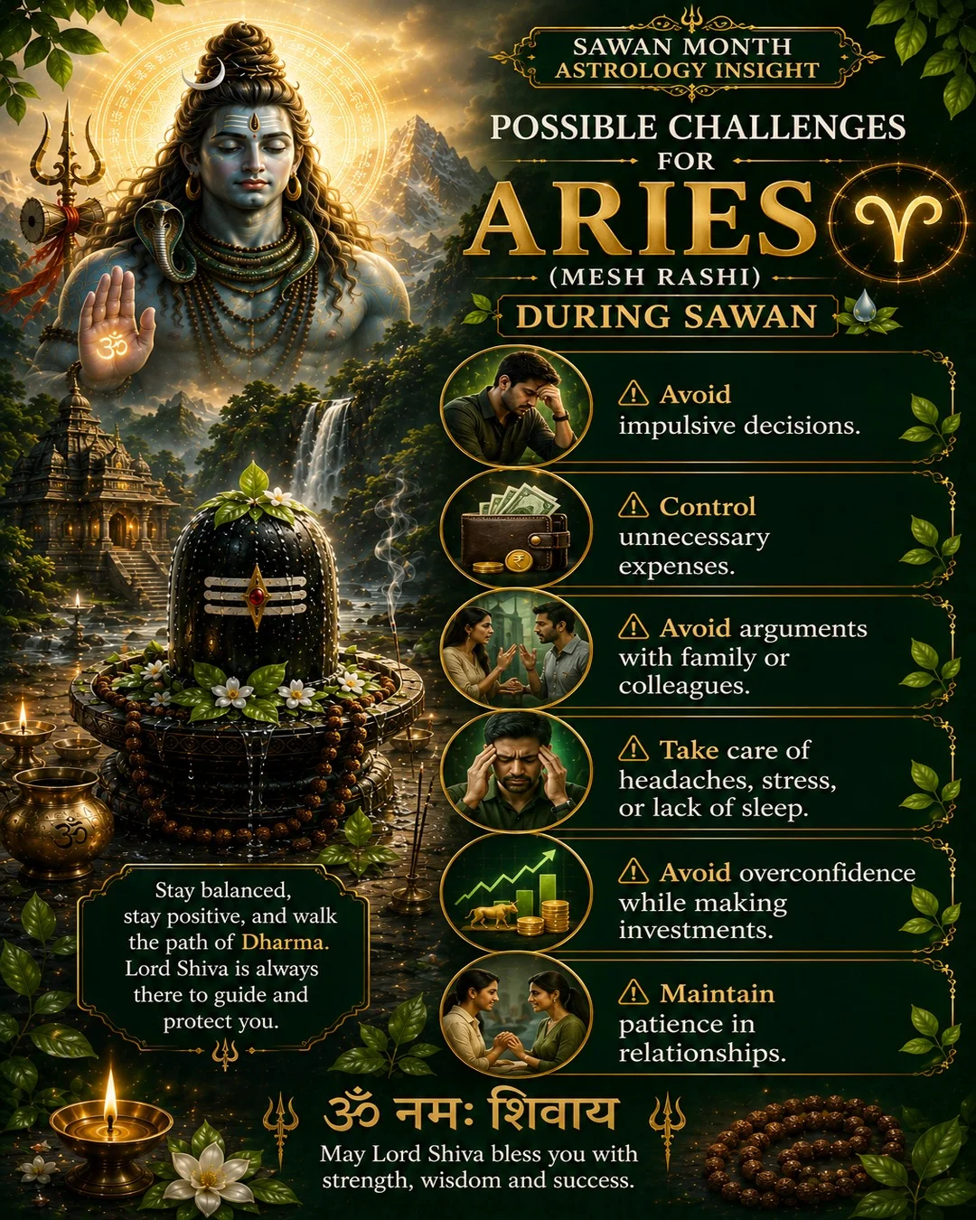 Possible Challenges for Aries During Sawan