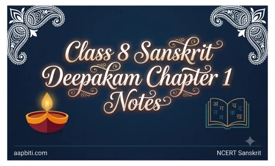 Class 8 Sanskrit Deepakam Chapter 1 Notes Banner •ai generated
