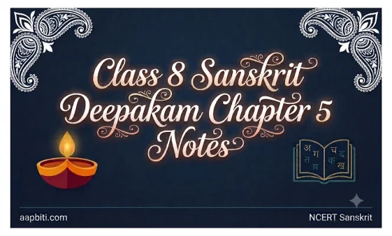 Class 8 Sanskrit Deepakam Chapter 5 Notes Banner