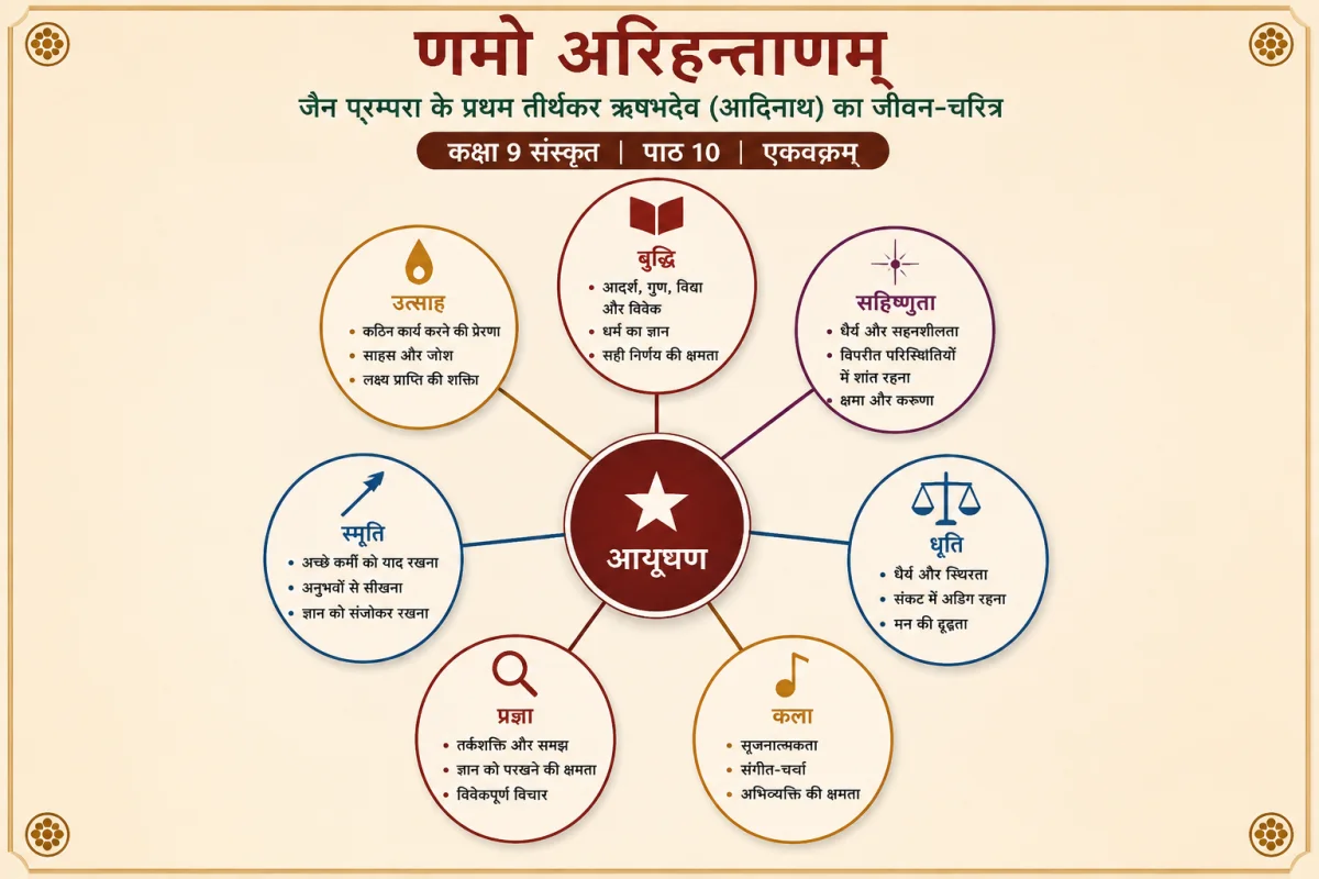 Class 9 Sanskrit Chapter 10 Namo Arihantanam notes and summary. कक्षा 9 संस्कृत दशम पाठ: 'णमो अरिहन्ताणम्' का सरल हिंदी भावार्थ, शब्दार्थ और सम्पूर्ण हल।