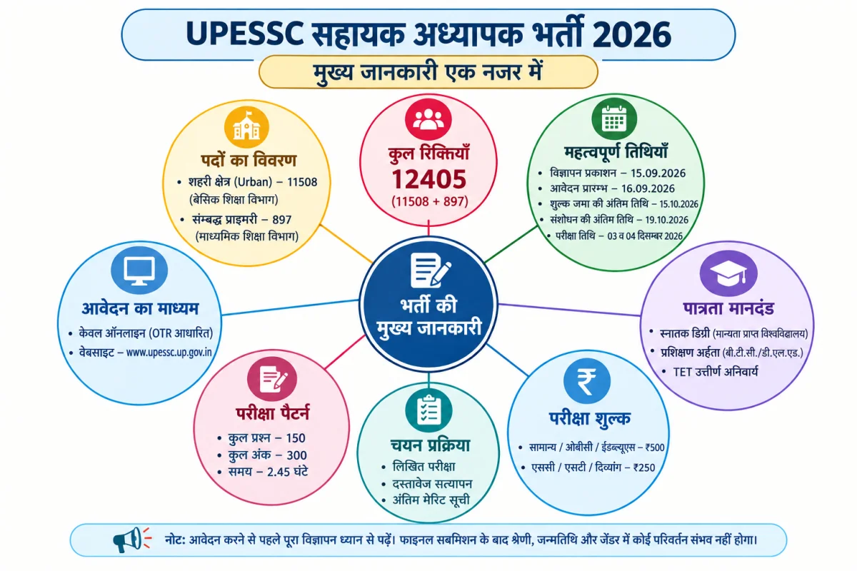 UPESSC सहायक अध्यापक भर्ती 2026 का आधिकारिक नोटिफिकेशन और ऑनलाइन आवेदन प्रक्रिया